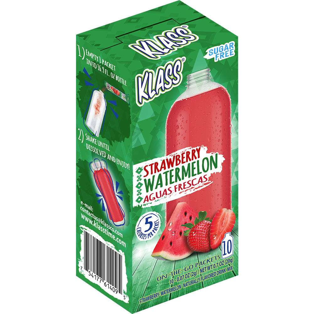 Klass Aguas Frescas Strawberry Watermelon Aguas Frescas Stick Pack, 10 ct