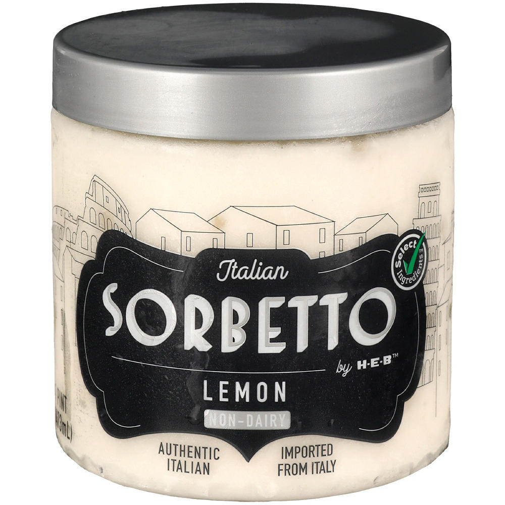 Italian Sorbetto by H-E-B Lemon Non-Dairy Frozen Dessert, 1 pt