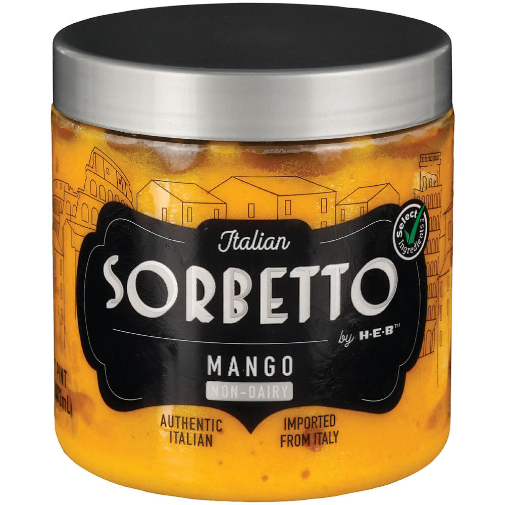 Italian Sorbetto by H-E-B Mango Non-Dairy Frozen Dessert, 1 pt