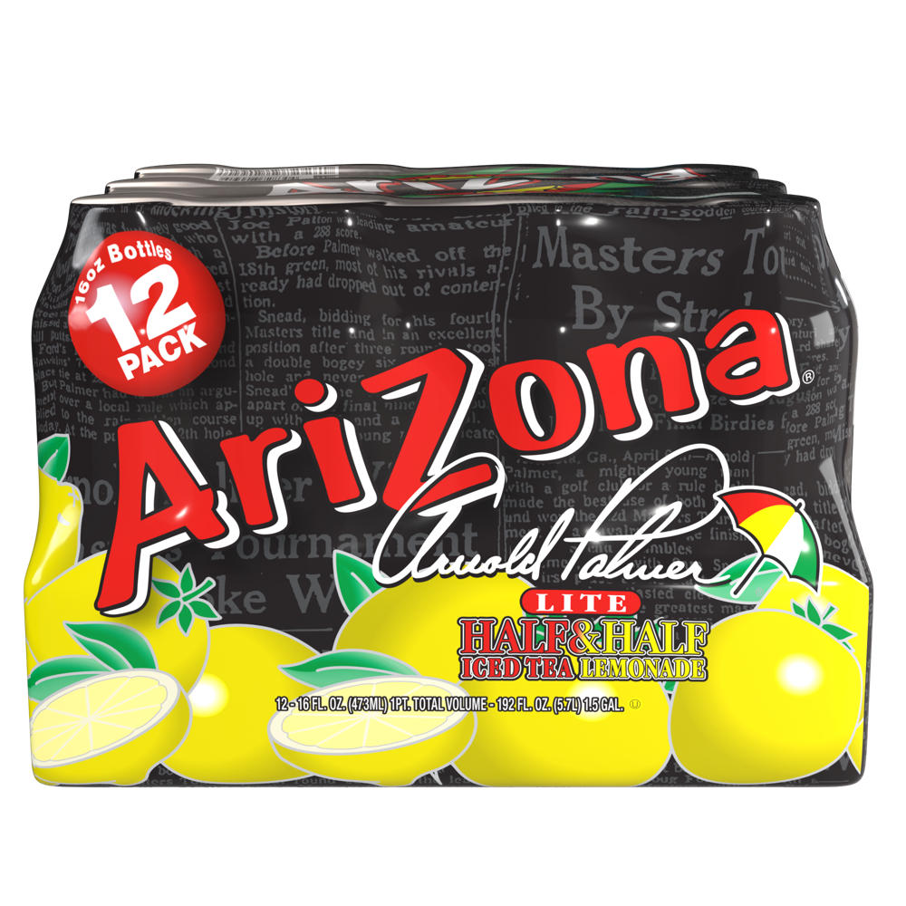 AriZona Arnold Palmer Lite Half & Half Iced Tea Lemonade 12 pk Bottles, 16 oz