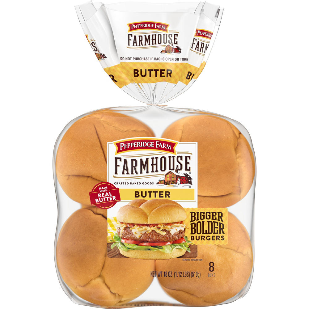 Pepperidge Farm Farmhouse Butter Hamburger Buns, 18 oz