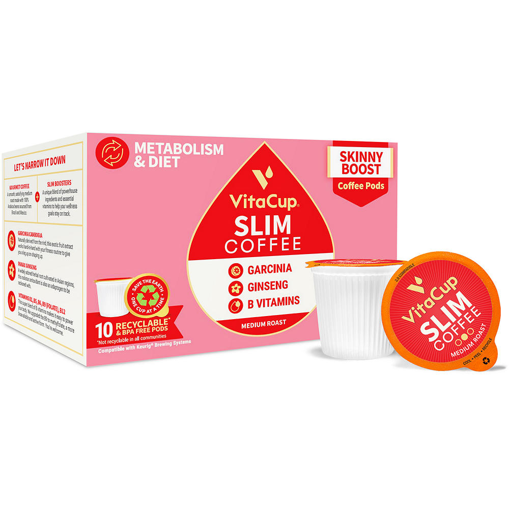 VitaCup Slim Blend Medium Roast Single Serve Coffee Cups, 10 ct