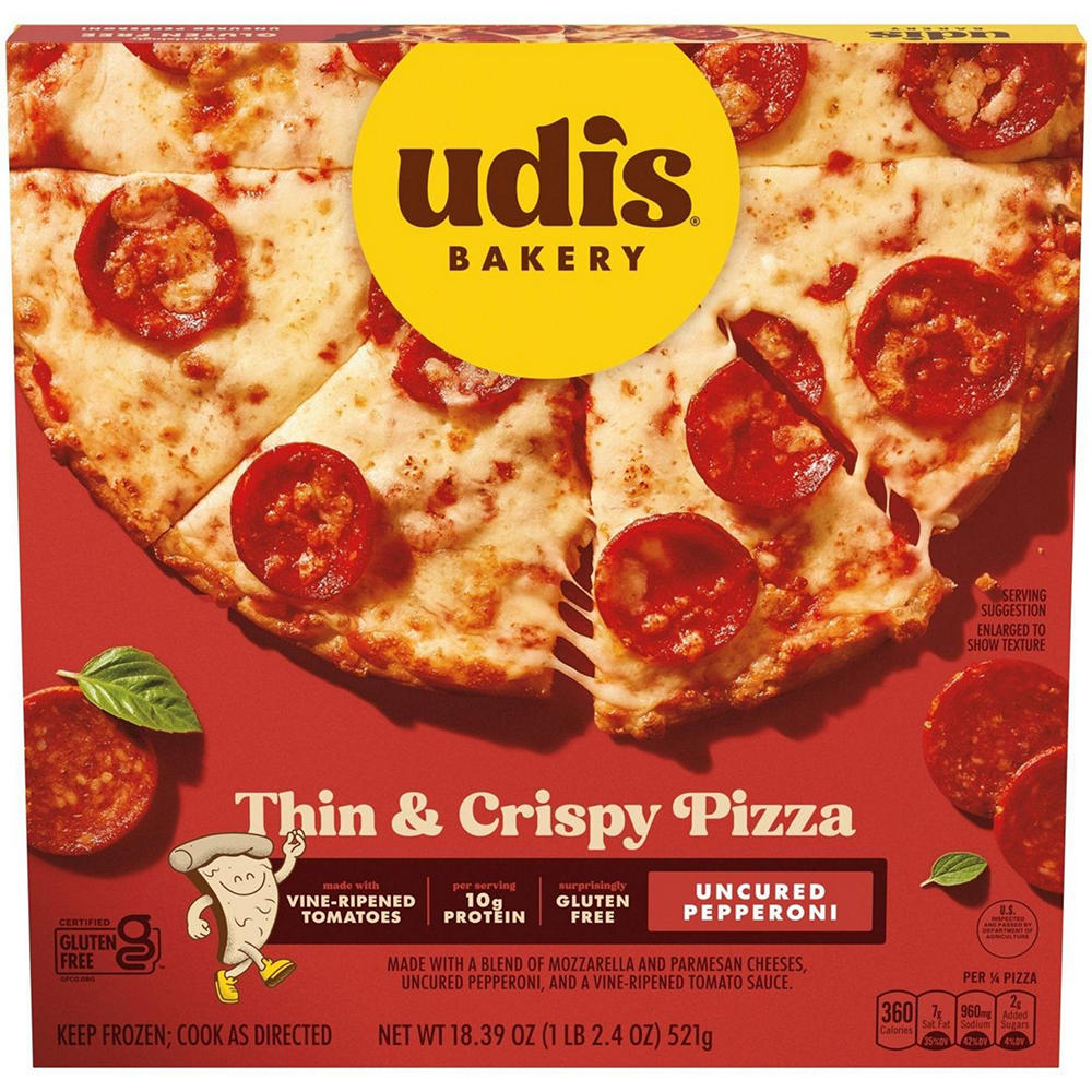 Udi's Gluten Free Pepperoni Pizza with Crispy Thin Crust, 18.39 oz