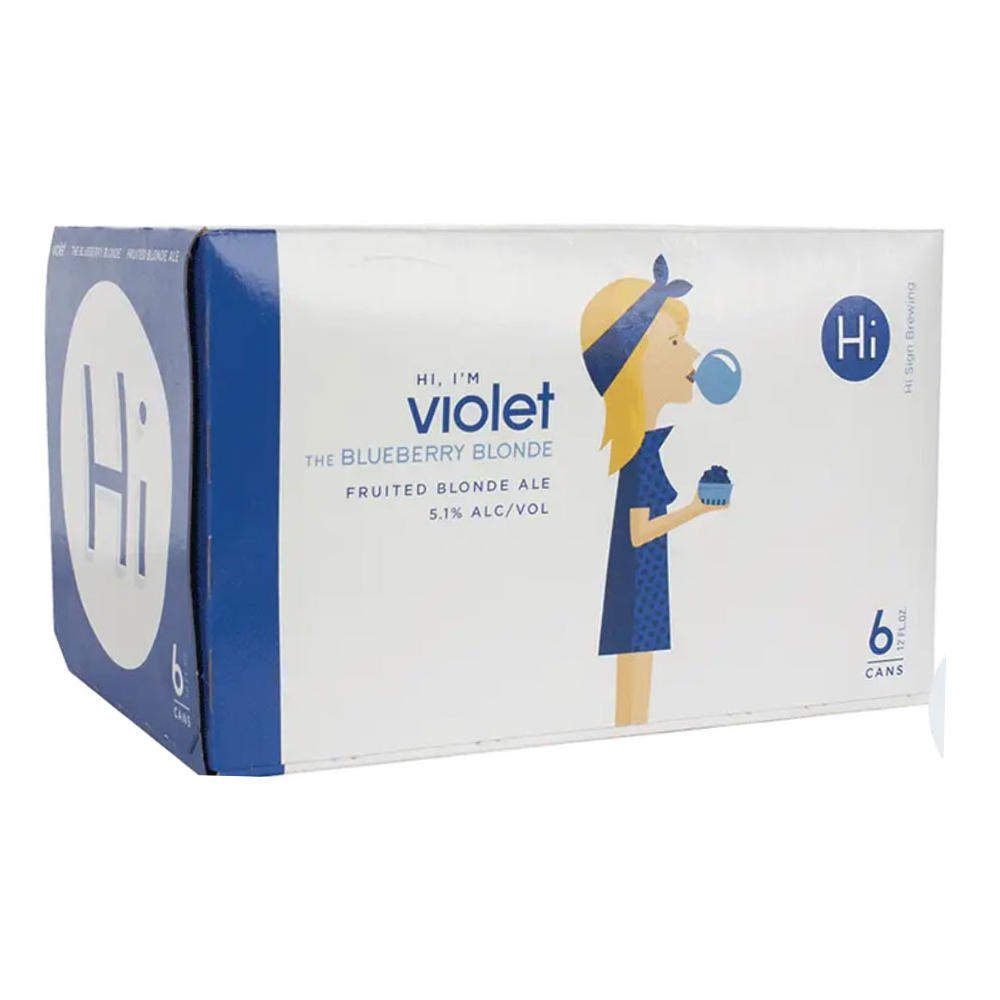 Hi Sign Violet Blueberry Blonde Craft Beer 6 pk Cans, 12 oz