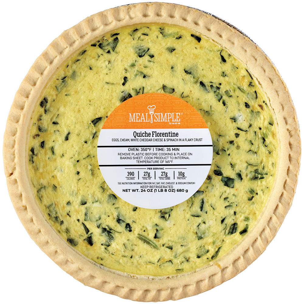 Meal Simple by H-E-B Quiche Florentine - Large, 24 oz