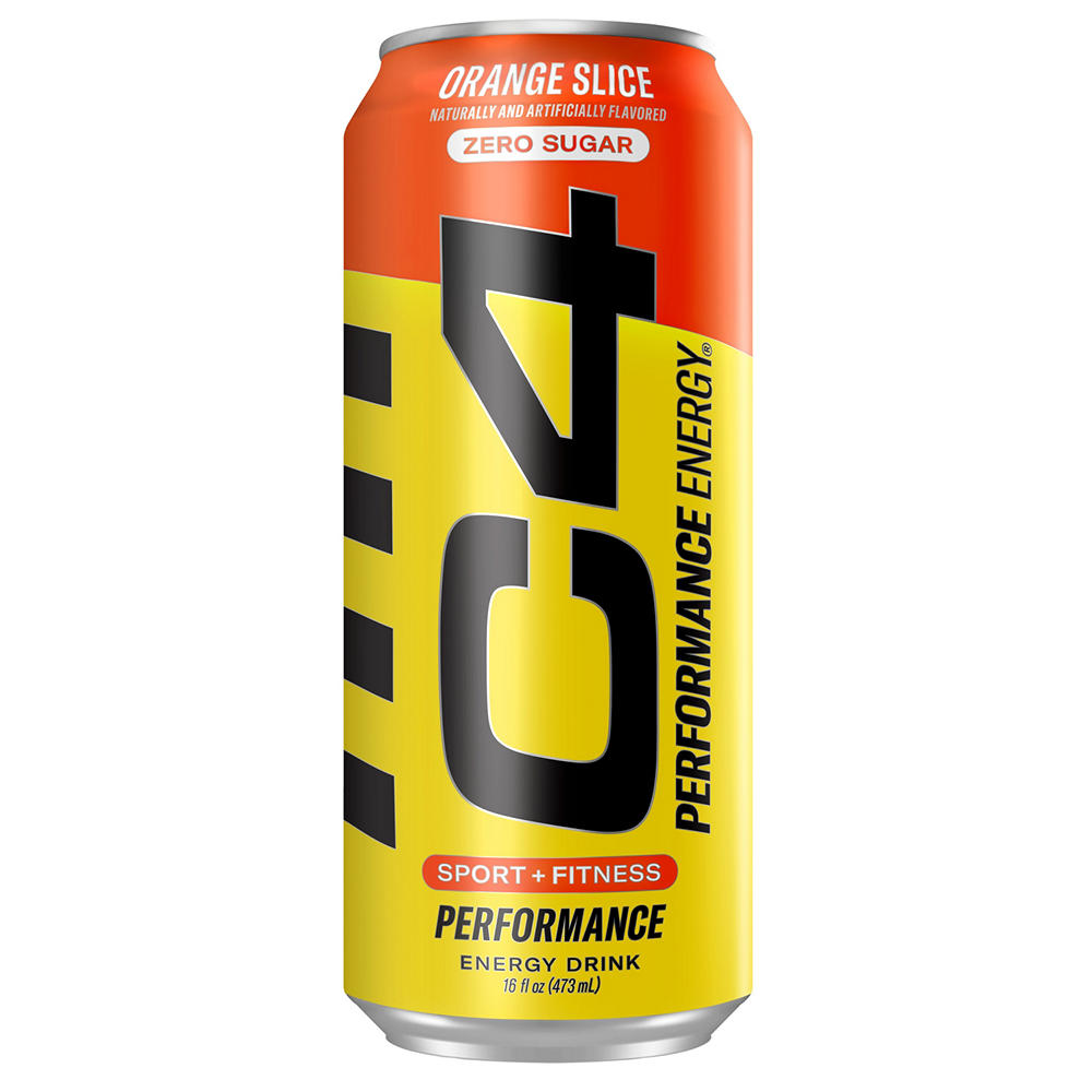 C4 Performance Zero Sugar Energy Drink - Orange Slice, 16 oz