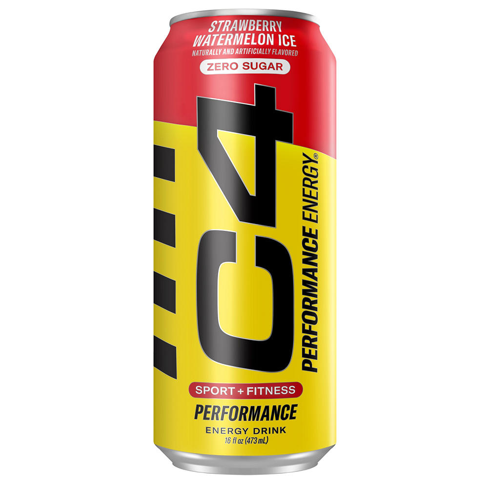 C4 Performance Zero Sugar Energy Drink - Strawberry Watermelon Ice, 16 oz