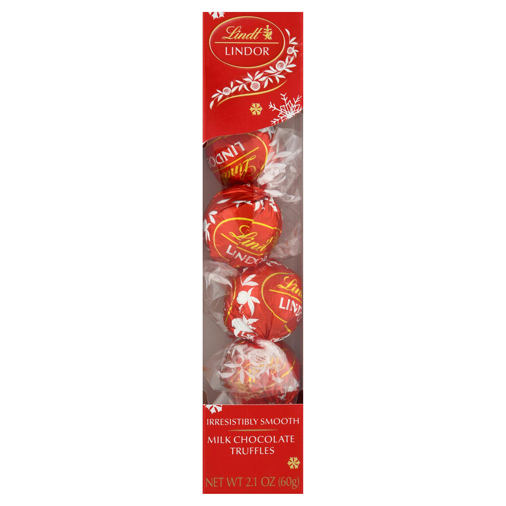 Lindt Lindor Milk Chocolate Truffles Christmas Gift Box, 2.1 oz