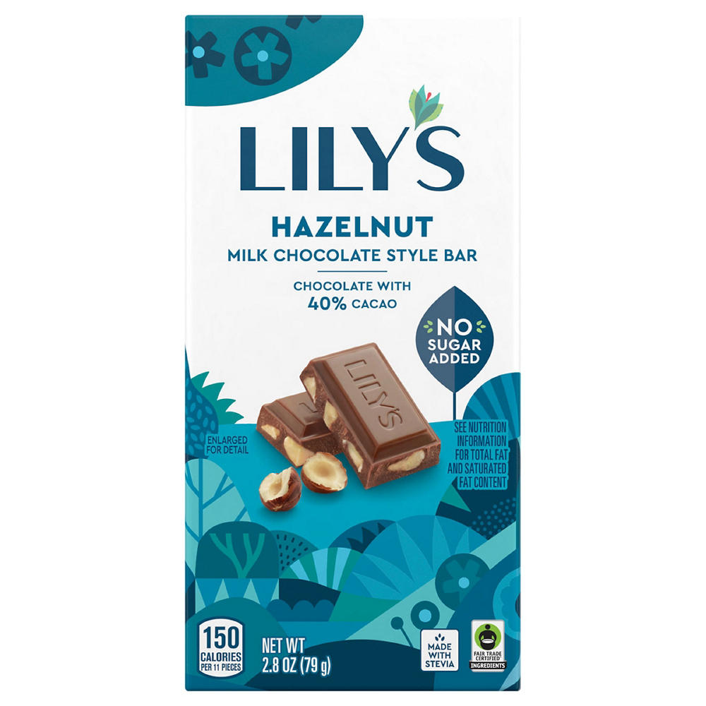 Lily's Hazelnut Milk Chocolate Style Bar, 2.8 oz