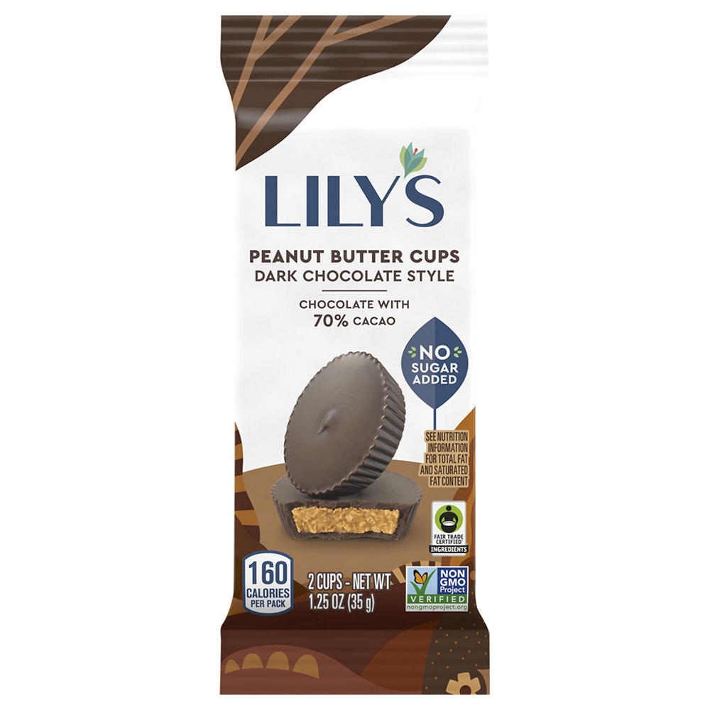 Lily's Peanut Butter Cups Dark Chocolate Style Candy, 1.25 oz