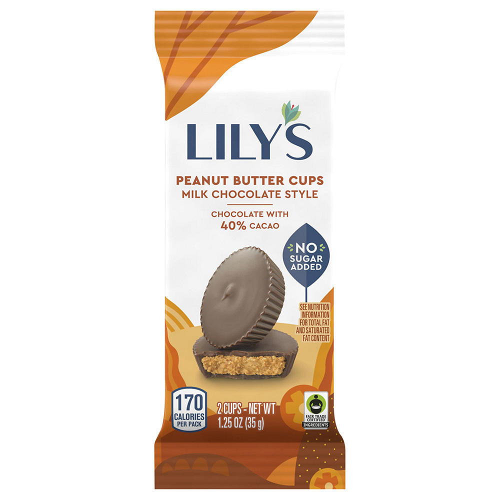 Lily's Peanut Butter Cups Milk Chocolate Style Candy, 1.25 oz