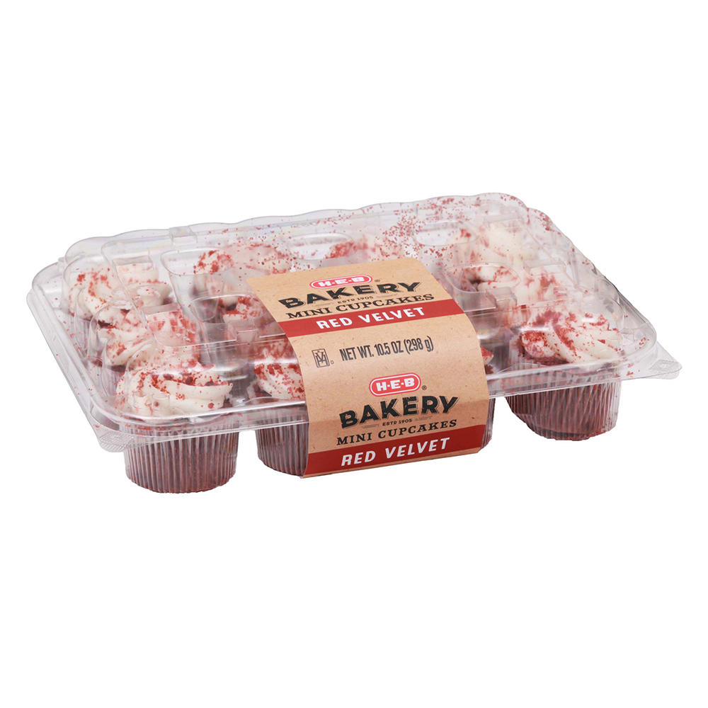 H-E-B Bakery Mini Red Velvet Cupcakes, 12 ct