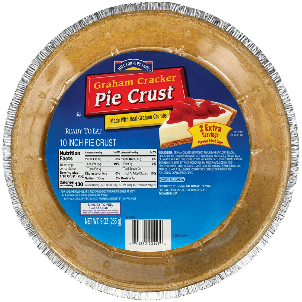 Hill Country Fare Graham Cracker 10 in Pie Crust, 9 oz
