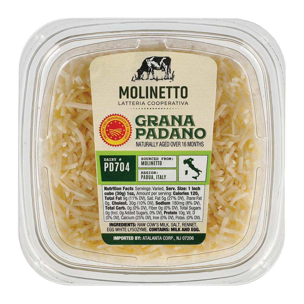 Molinetto Grana Padno 16 Month Shredded Cheese, Avg. 0.37 lb