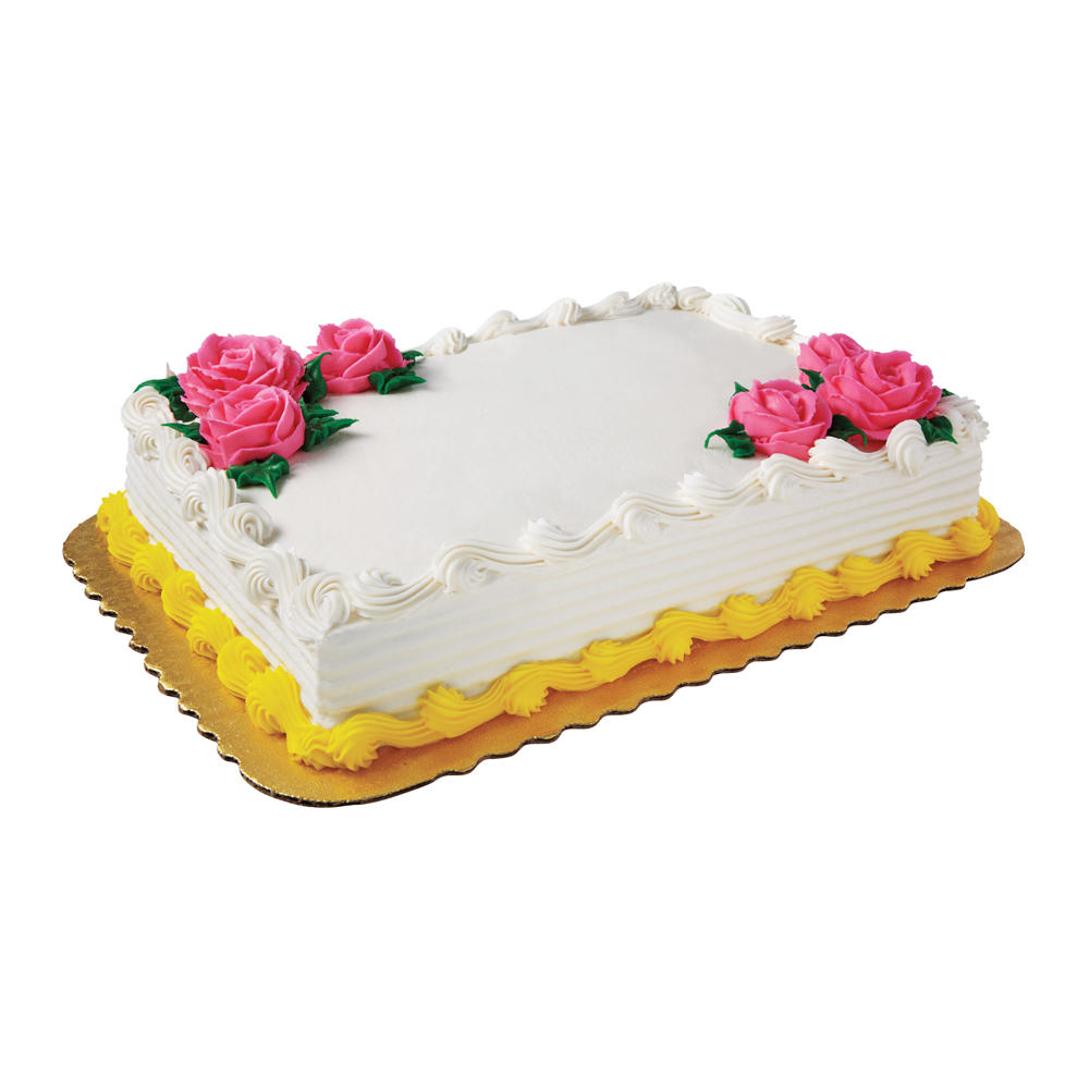 H-E-B Bakery Floral Buttercream White Cake, 1/4 Sheet