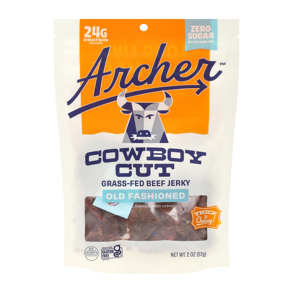 Archer Zero Sugar Cowboy Cut Grass Fed Beef Jerky - Old Fashioned, 2 oz