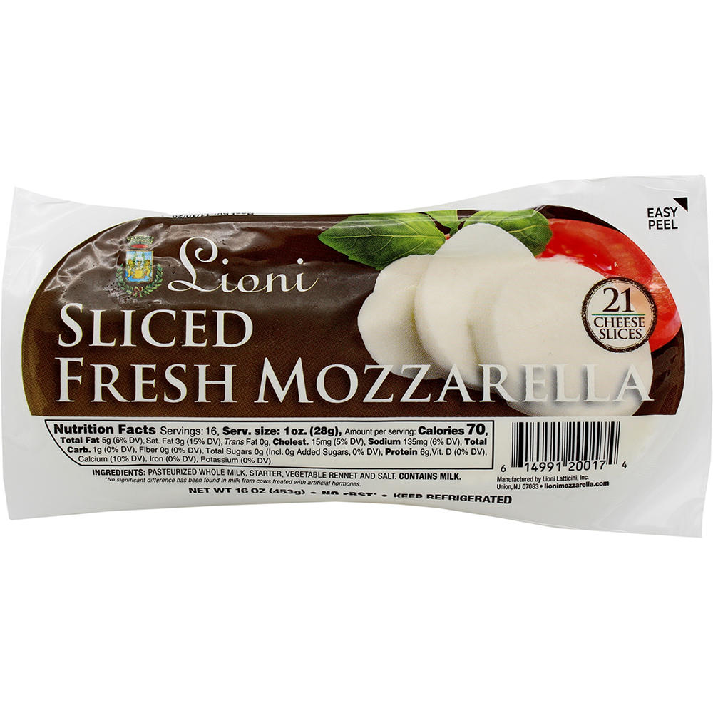 Lioni Fresh Mozzarella Sliced Cheese, 16 oz