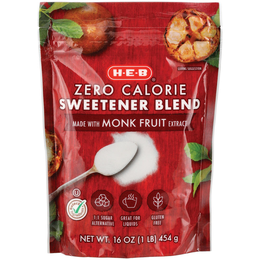 H-E-B Zero Calorie Sweetener Blend Monk Fruit Pouch, 16 oz