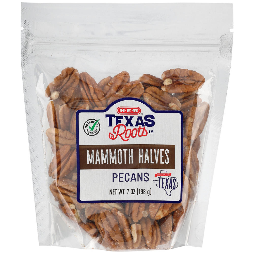 H-E-B Texas Roots Mammoth Pecan Halves, 7 oz