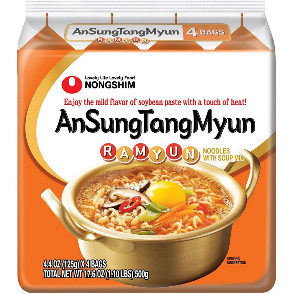 Nongshim Ansungtangmyun Ramyun Noodle Soup Mix Family Pack, 4 ct