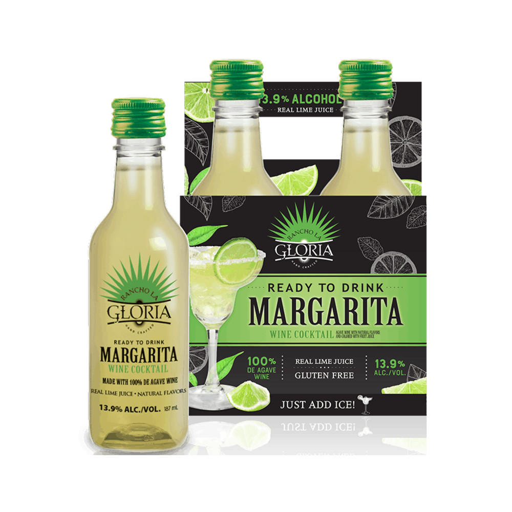 Rancho La Gloria Lime Margarita Wine Cocktail 187 mL Bottles, 4 pk