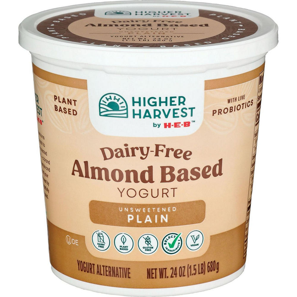 Higher Harvest by H-E-B Dairy Free Almond-Based Yogurt – Unsweetened Plain, 24 oz