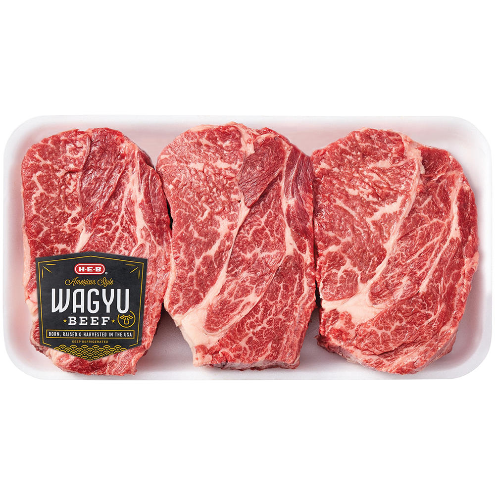 H-E-B American Style Wagyu Beef Chuck Eye Steak, Avg. 1.0 lb