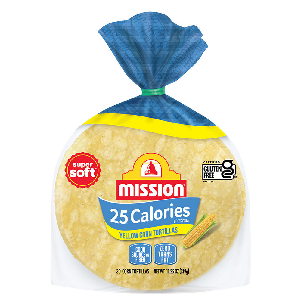 Mission 25 Calories Yellow Corn Tortillas, 30 ct