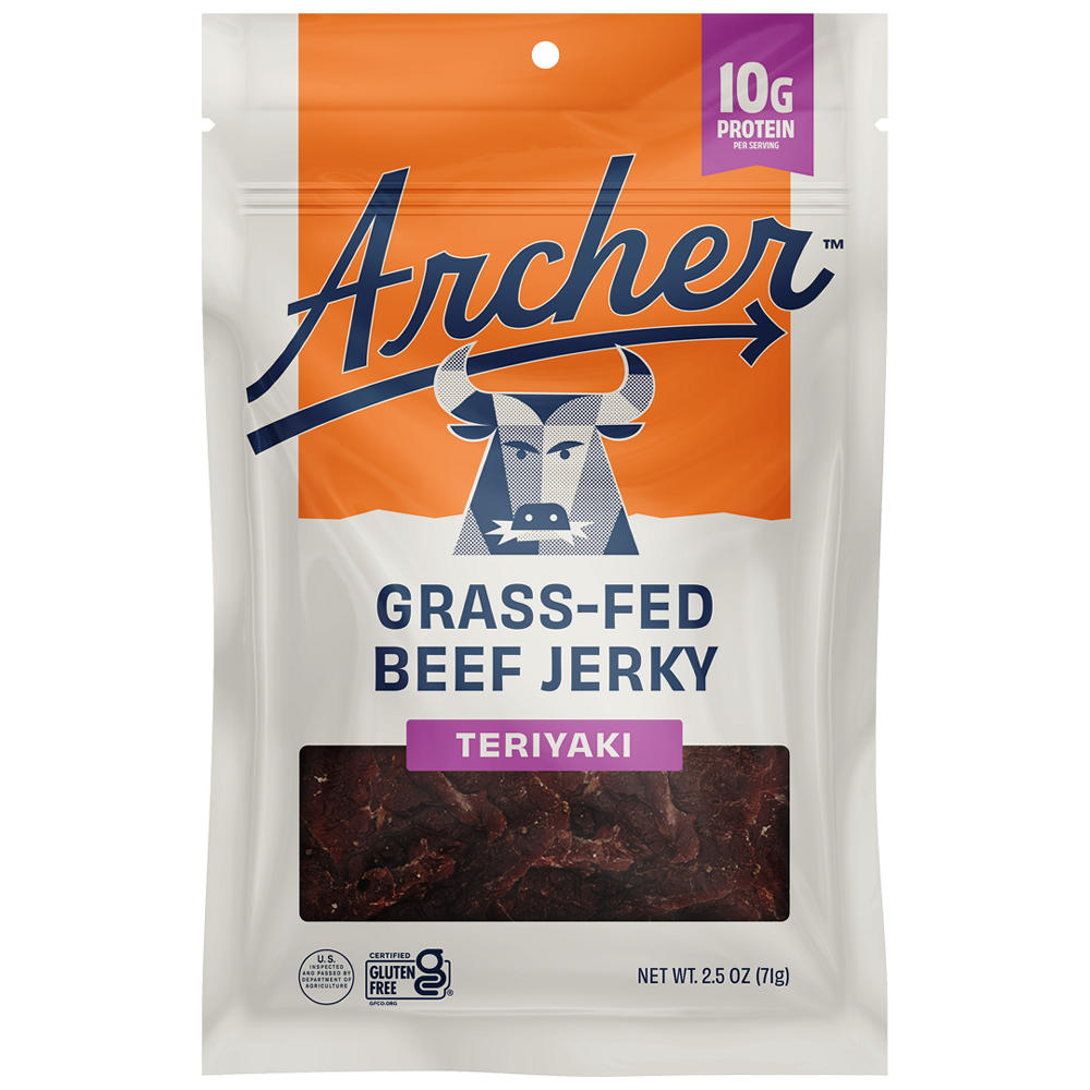 Archer 10g Protein Grass-Fed Beef Jerky - Teriyaki, 2.5 oz