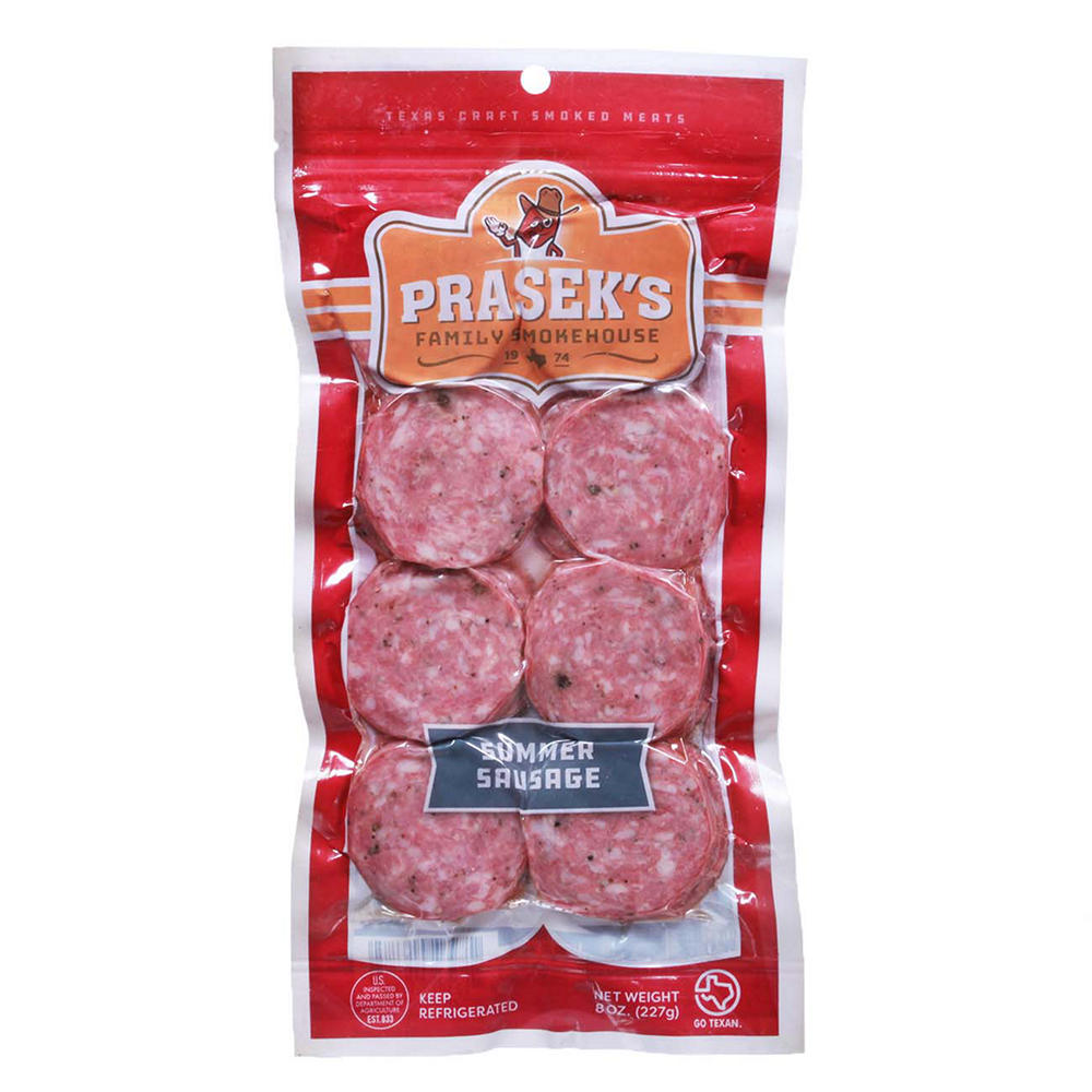 Prasek's Pork & Beef Summer Sausage, Sliced, 8 oz