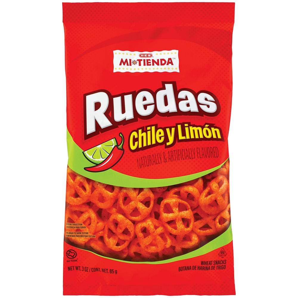 H-E-B Mi Tienda Ruedas Wheat Snacks - Chile y Limón, 3 oz