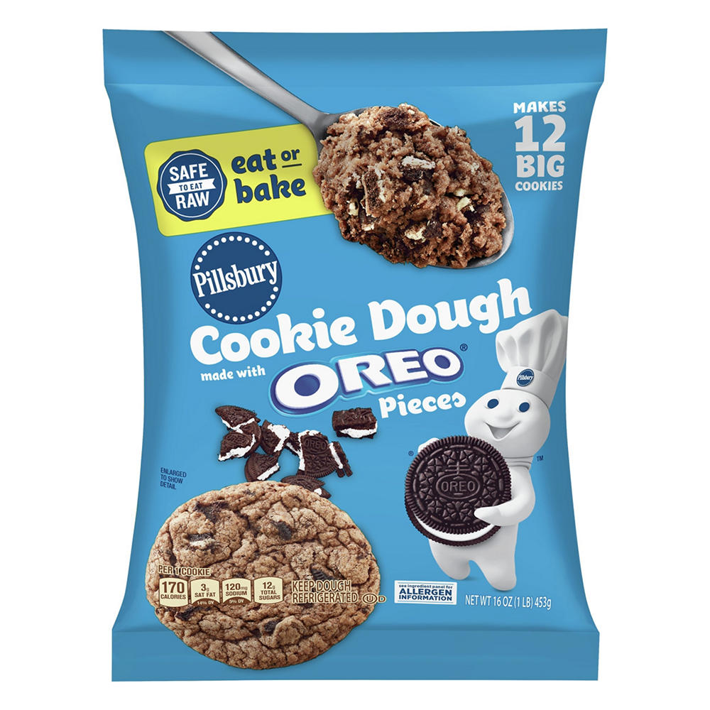 Pillsbury Ready to Eat or Bake Cookie Dough - Oreo Pieces, 12 ct
