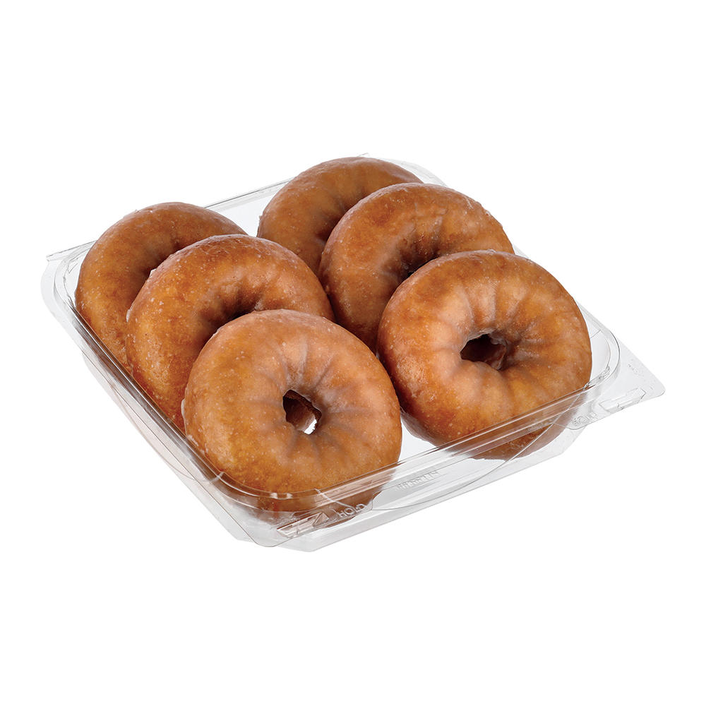 H-E-B Bakery Vanilla Flavored Glazed Cake Donuts, 6 ct