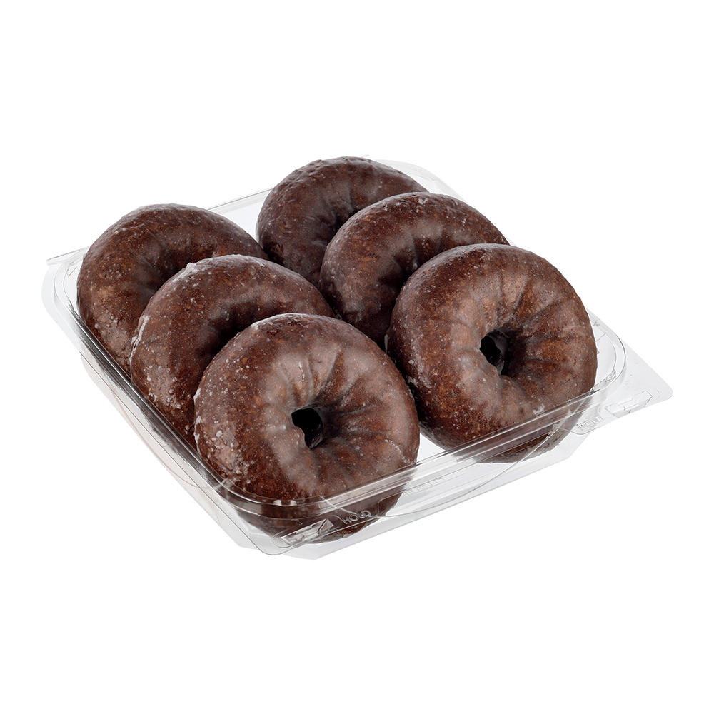 H-E-B Bakery Chocolate Cake Glazed Donuts, 6 ct