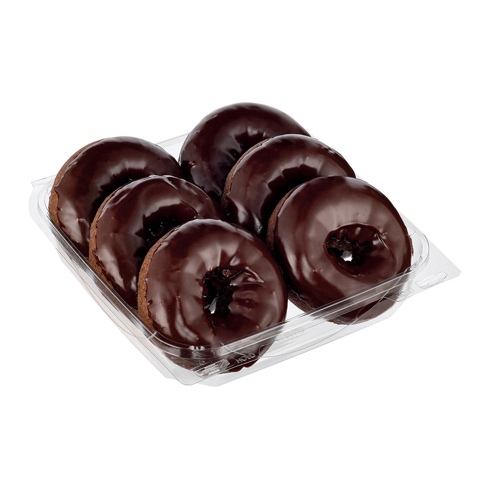 H-E-B Bakery Chocolate Iced Cake Donut, 6 ct