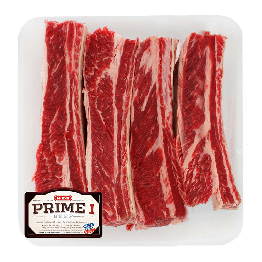 H-E-B Prime 1 Beef Bone-in Dino Ribs, Avg. 5.75 lbs