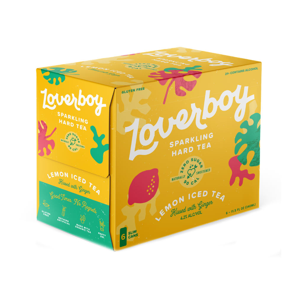 Loverboy Lemon Iced Tea Sparkling Hard Tea 6 pk Cans, 11.5 oz