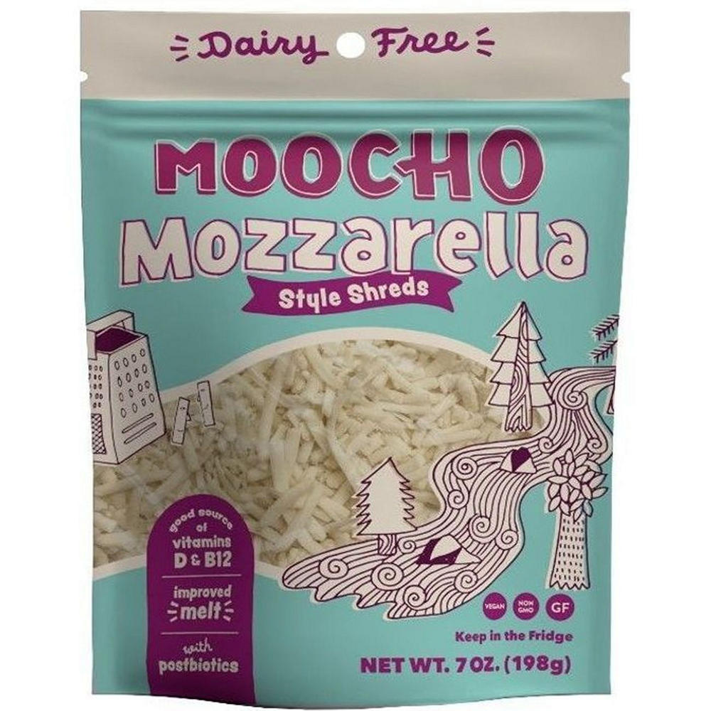 MOOCHO Dairy Free Mozzarella Style Cheese Shreds, 7 oz