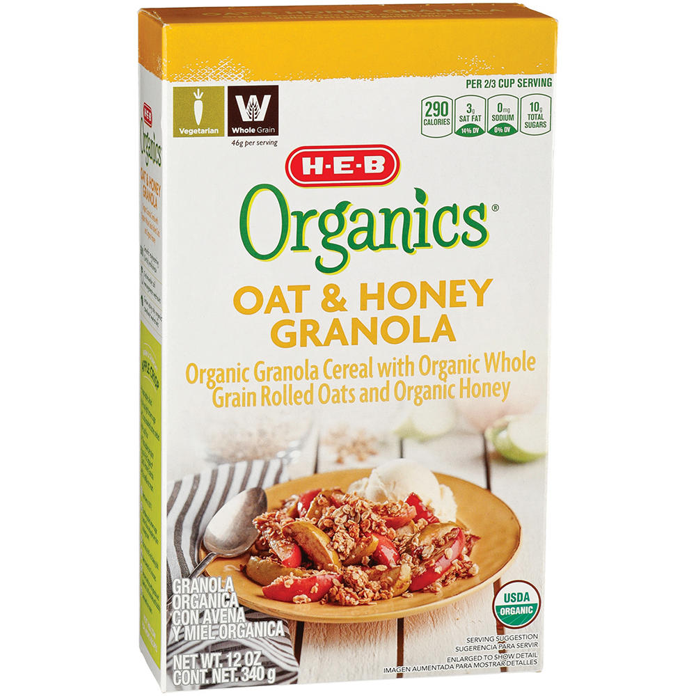 H-E-B Organics Oat & Honey Granola, 12 oz