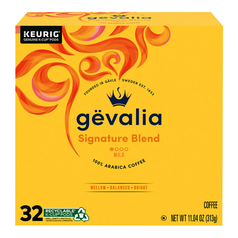 Gevalia Signature Blend Mild Roast Single Serve Coffee K Cups, 32 ct
