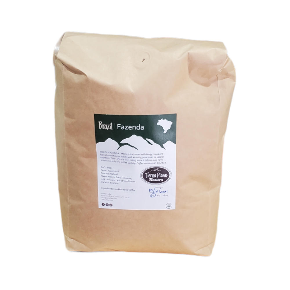 Tierras Planas Roasters Brazil Fazenda Bulk Coffee, 1 lb