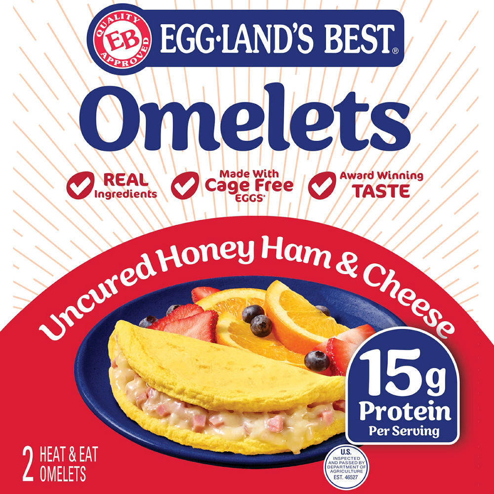 Eggland's Best Uncured Honey Ham Frozen Omelets, 2 ct