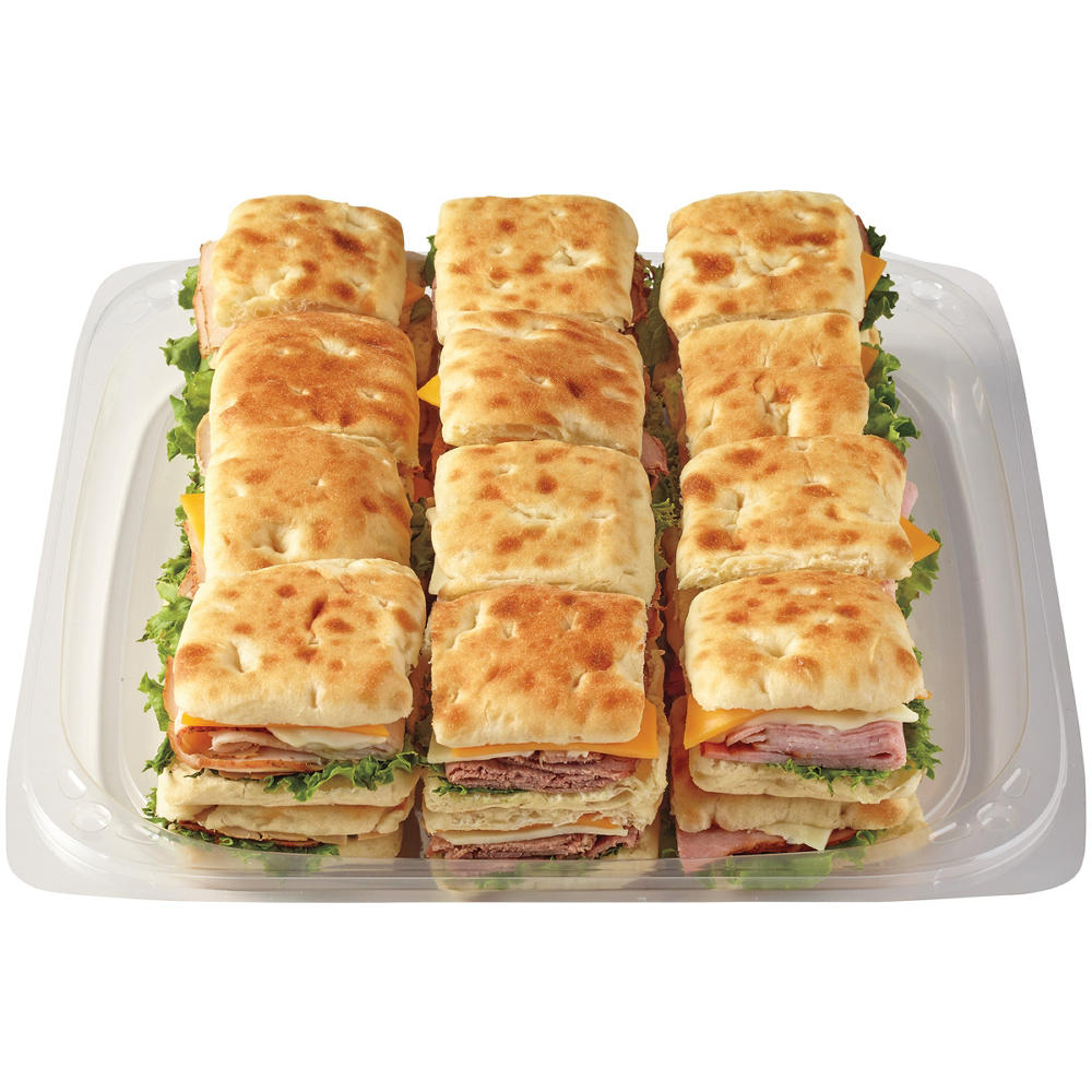 H-E-B Deli Large Party Tray - Ciabatta Slider Sandwiches, 24 ct