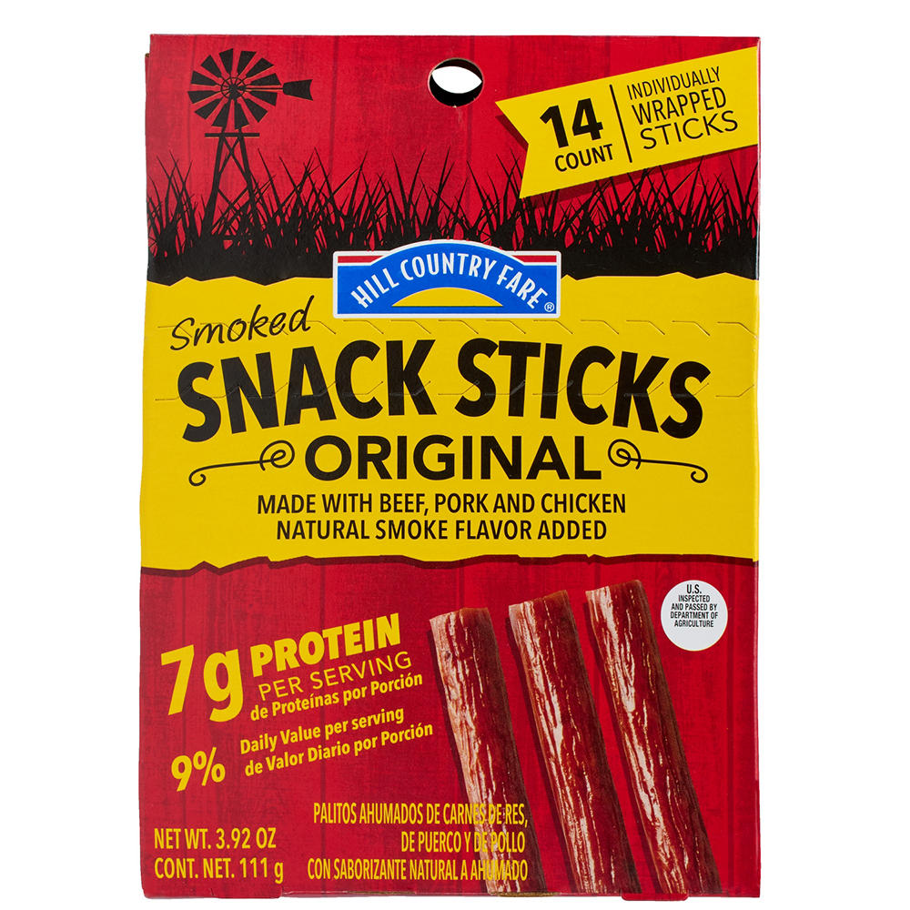 Hill Country Fare Smoked Snack Sticks - Original, 14 ct