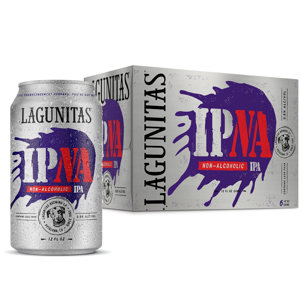 Lagunitas Brewing Co. Non Alcoholic IPNA IPA Craft Beer 6 pk Bottles, 12 oz