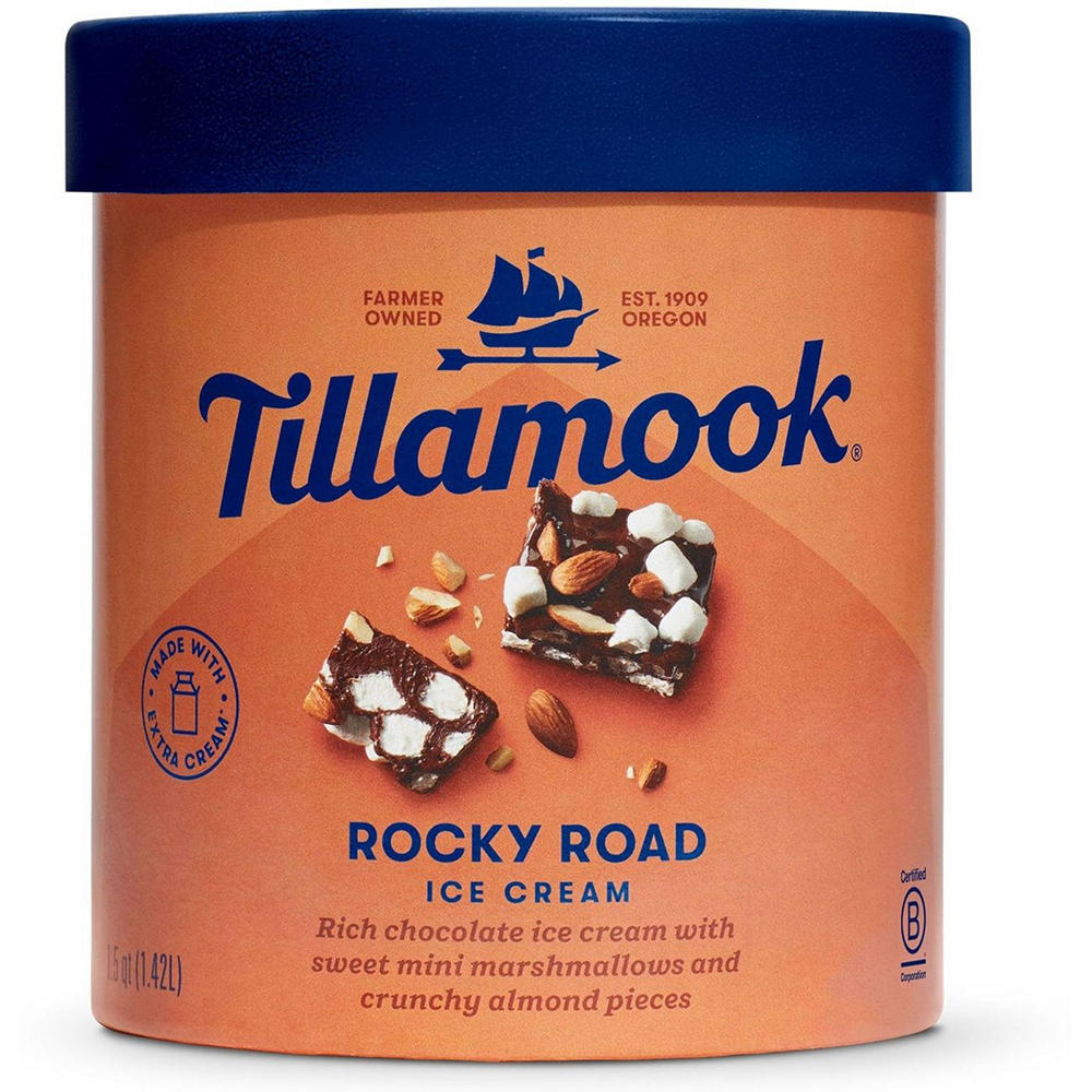 Tillamook Rocky Road Ice Cream, 1.5 qt