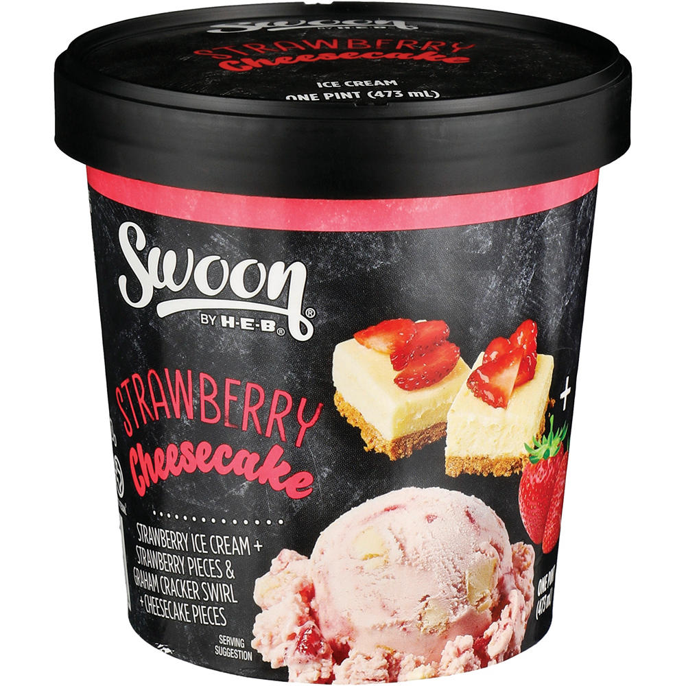 Swoon by H-E-B Strawberry Cheesecake Ice Cream, 1 pt
