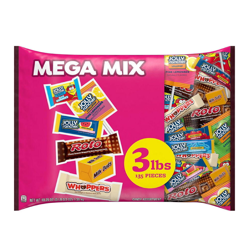 Rolo, Milk Duds, Jolly Rancher, & Whoppers Mega Mix Snack Size Candy, 135 pc