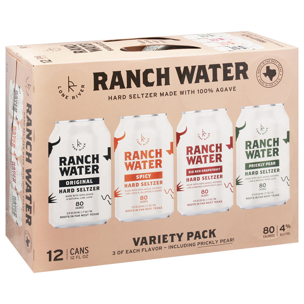 Lone River Ranch Water Hard Seltzer Variety 12 pk Cans, 12 oz