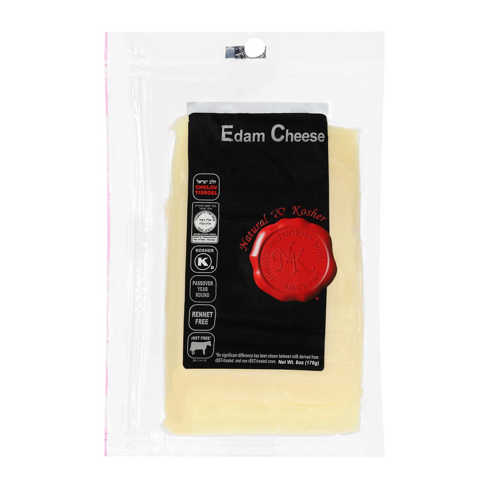 Natural & Kosher Edam Cheese Sliced, 6 oz